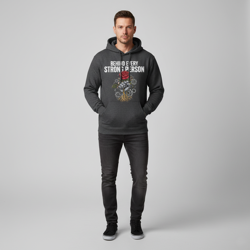 Behind Every Strong Person Hoodie